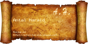 Antal Harald névjegykártya